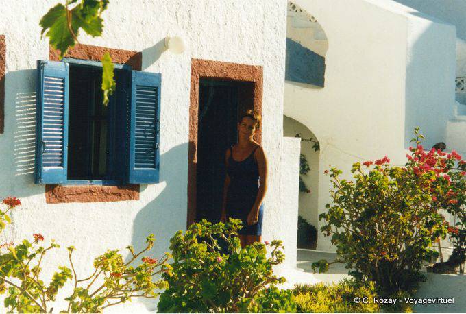 At the door of our room, Oia, Santorini - Greece