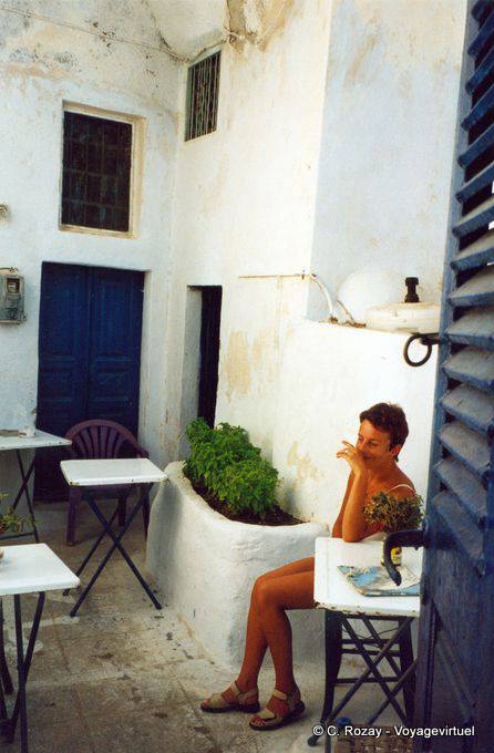 Morning coffee, Santorini - Greece