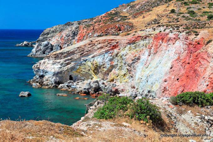 Milos, Paleohori, colorful cliffs - Greece