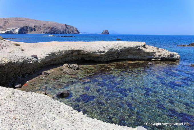 Milos, Pollonia, rocky protuberance on the beach Byronas - Greece