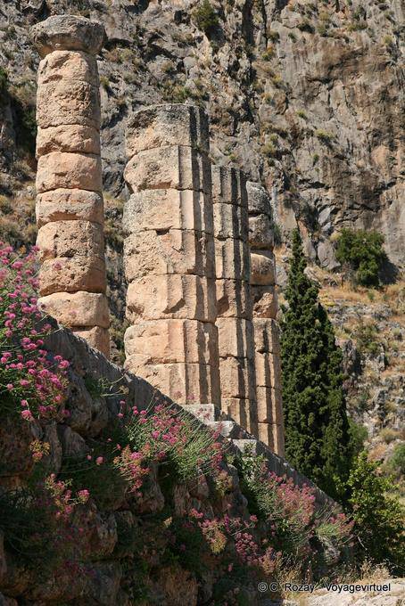 Columns of the temple of the oracle of Apollo, Delphi - Greece