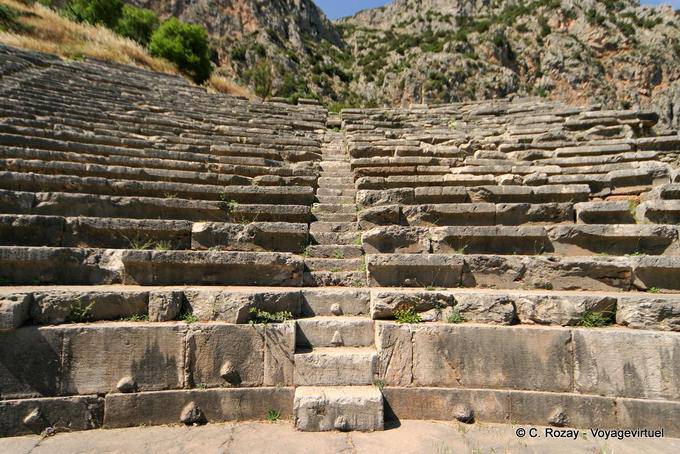 Rows of the theater, Delphi - Greece