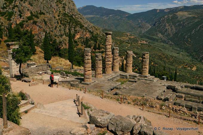View of the Temple of Apollo, Delphi - Greece