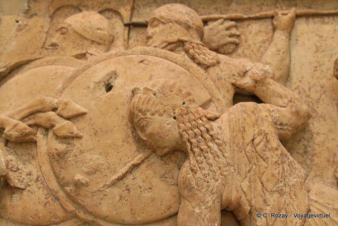 Frieze of the Treasury Siphnians, Gigantomachia, Delphi Museum - Greece