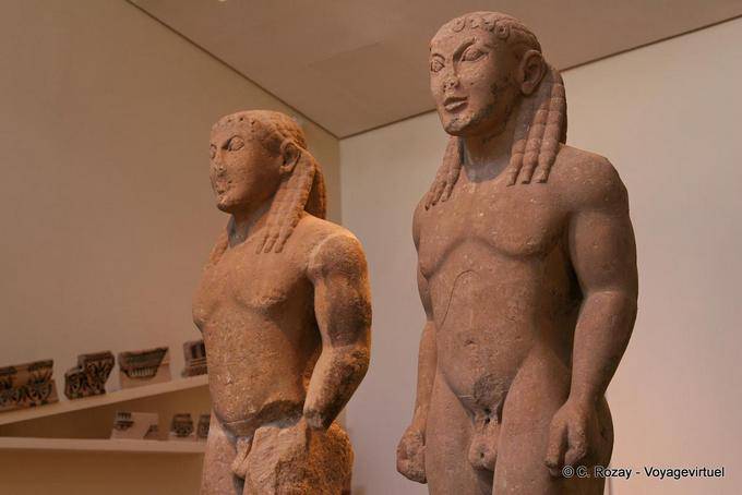 Both Kouroi of Argos, Kleobis and Biton, Delphi Museum - Greece