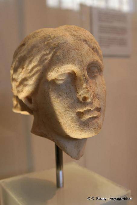 Female head sculpture, Archaeological Museum of Delphi - Greece