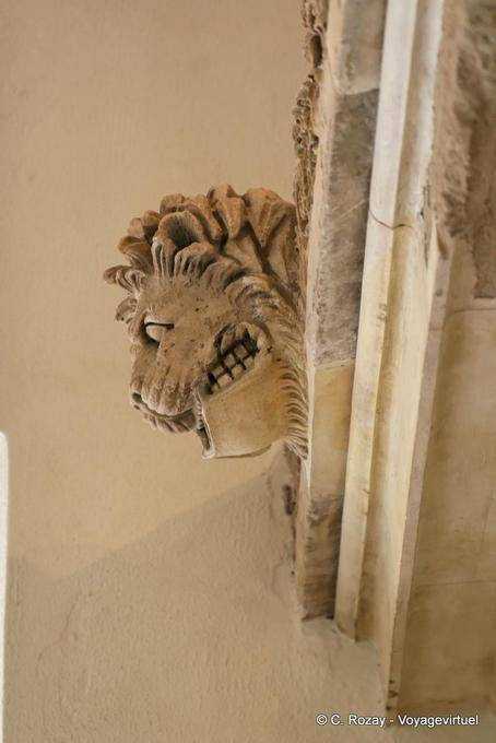 Lion head carved Epidavros Museum - Greece