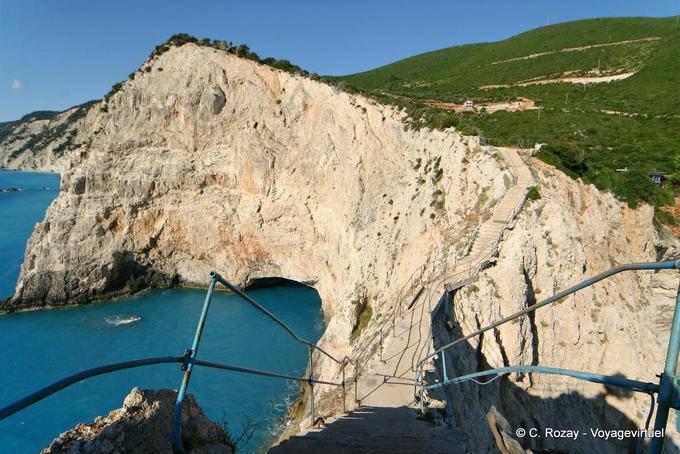 White chalk cliffs of Lefkada, Porto Katsiki - Greece