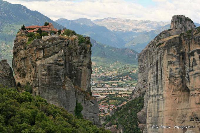 View of the valley from the monastery Aghia Triada, Meteora - Greece