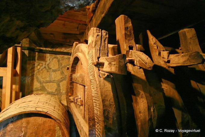 Barrel and barrel in the cellar, the Great Meteor Monastery, Meteora - Greece