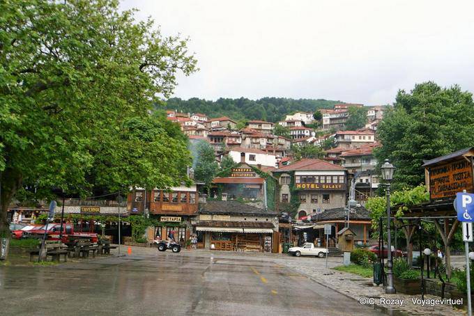 Central square in the rain, Metsovo - Greece