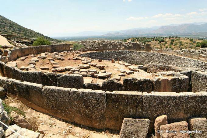 One of the two circles of tombs, discovered by Schliemann, Mycenae - Greece