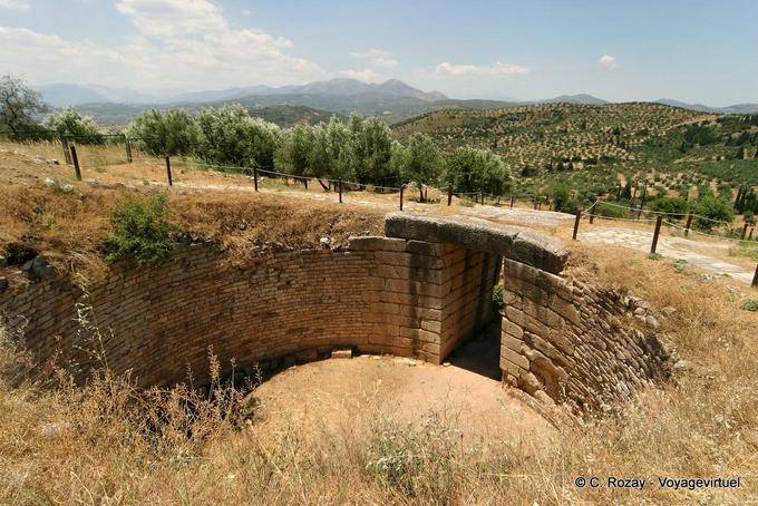 Remains of a circular tholos Mycenae - Greece