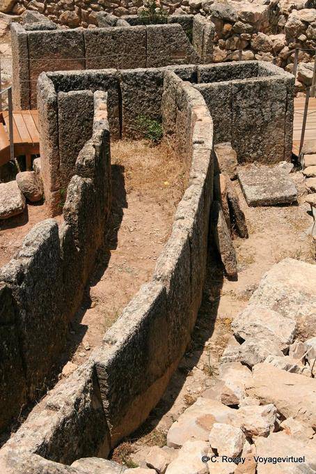 Vertical slabs of the circle enclosing the royal tombs, Mycenae - Greece