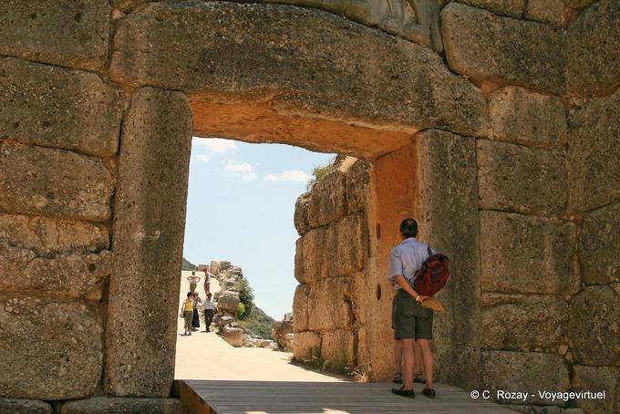 The colossal lintel of the Lion Gate, Mycenae - Greece