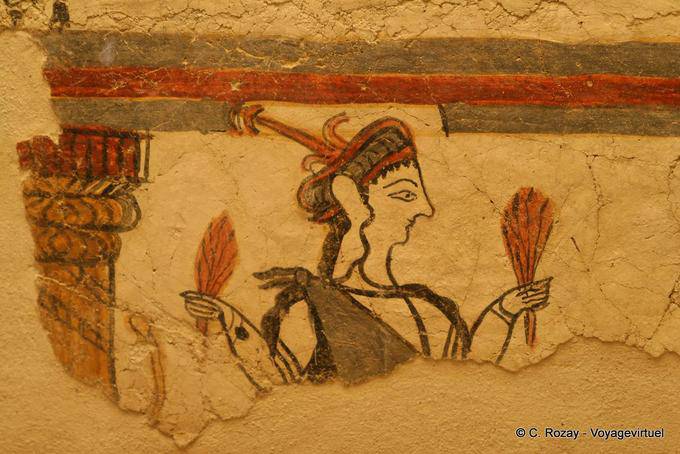 Lady of Mycenae, fresco, Archaeological Museum of Mycenae - Greece