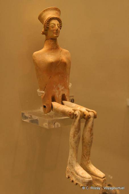 Articulated terracotta statuette, Mycenae Museum - Greece