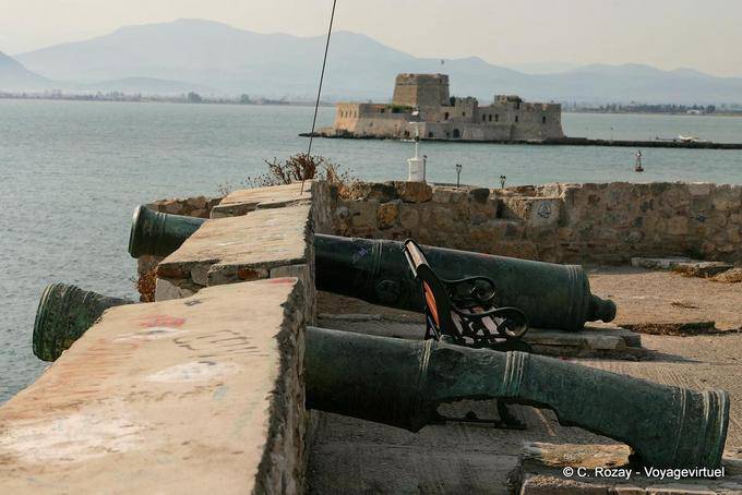 Guns on the bastion of the five brothers, Nafplion - Greece