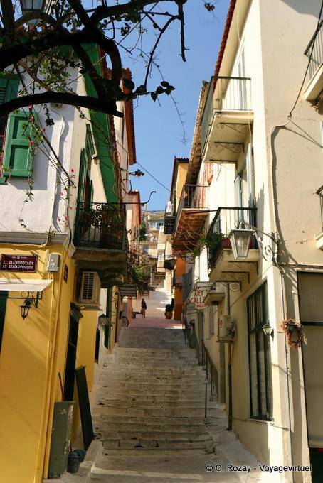 Stairs of a local traboule, Nafplion - Greece