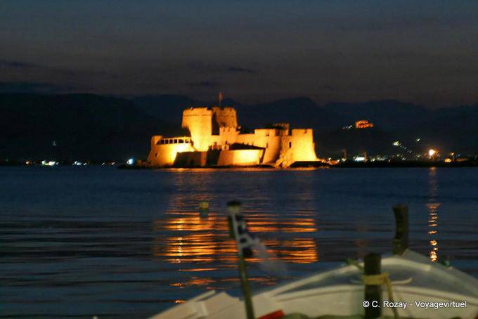 Night view of Bourtzi, Nafplion - Greece