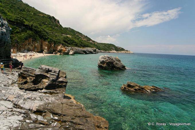 Mountains plunging into the sea, Milopotamos Pelion - Greece