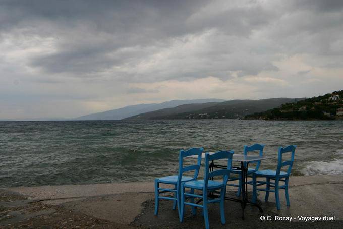 Terrace in front of the sea, Milina, Pelion - Greece