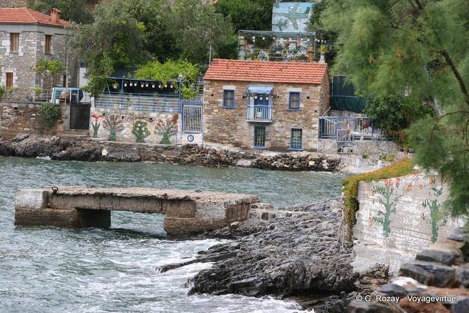 Murals in the small port, Pelion Milina - Greece