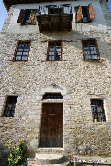 Traditional storey house and balcony, Pinakates, Pelion - Greece