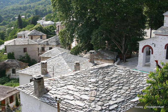 Slate roofs, Pinakates, Pelion - Greece