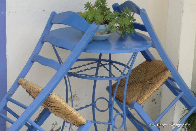Table and chairs traditional Greek, Trikeri, Agia Kyriaki - Greece