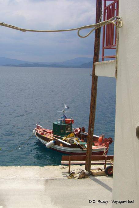 Fishing boat moored, Trikeri, Agia Kyriaki - Greece