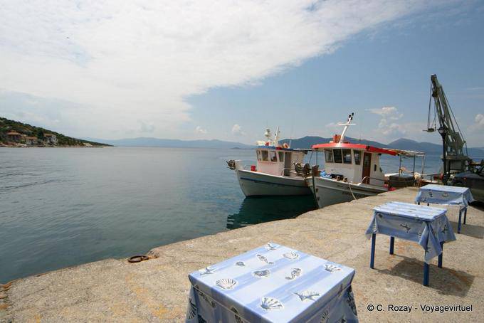 Tables on the port, Trikeri, Agia Kyriaki - Greece