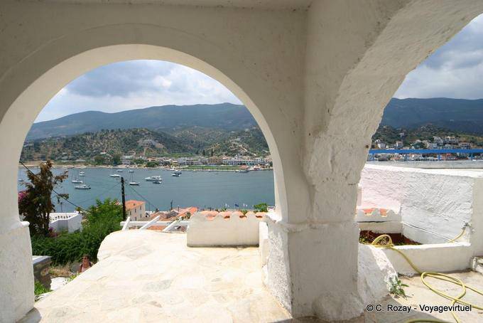 View of the arcades in the tops of the city, Poros - Greece