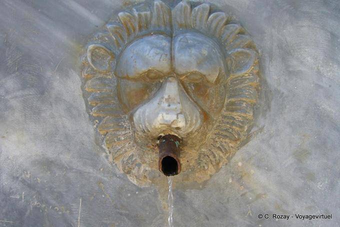 Detail of the fountain to the monastery Pigi Zoodochou, Poros - Greece