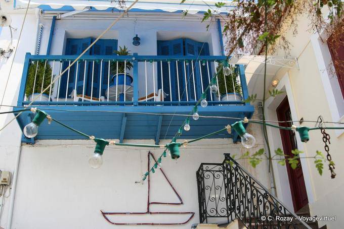Balcony and wood decor, Poros - Greece