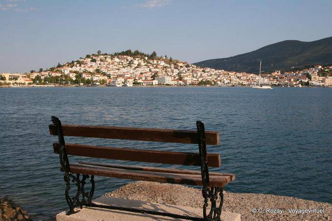 Poros, view from the bench Galatas - Greece