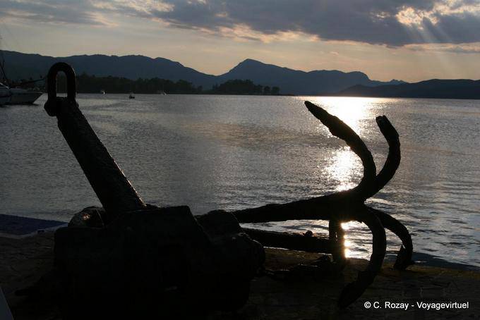 Anchor Bay and solar reflection, Poros - Greece
