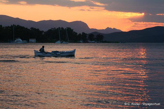 Fishing boat in the evening light, Poros - Greece