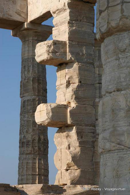 Architectural detail of the Temple of Poseidon, Sounion - Greece