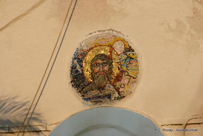 Mosaic on the facade of a chapel, Cape Sounion - Greece