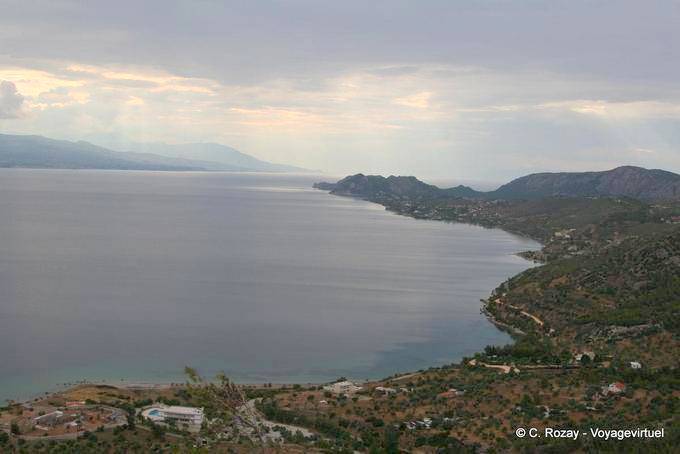 View from the road Megaron Perachora above Oasis to Loutraki - Greece