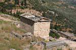 Panorama of the Treasury, Delphi, Greece.