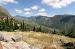 Panorama of the surrounding mountains, Delphi, Greece.