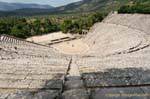 The top of the steps is located 22.50 m above the orchestra, Epidaurus Theatre, Greece.