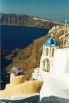 Church on the vacuum, Oia, Santorini, Greece.