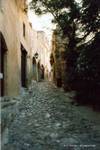 Cobbled street of the village of Monemvasia, Greece.
