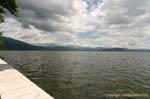 Lake and clouds in Ioannina, Greece.