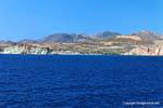 Kimolos, colorful cliffs, Greece.