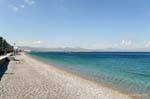 White sand beach of Loutraki, Greece.
