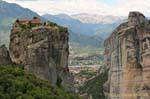 View of the valley from the monastery Aghia Triada, Meteora, Greece.